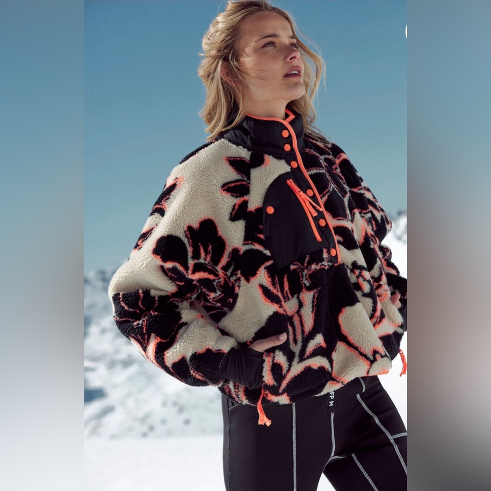 NWT Free People, Hit The Slopes Printed Pullover, Magnolia Floral, S and M